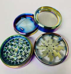 Picador Metálico Tornasolado Grande Con Visor Y Estuche de Lata de 4 Piezas. 6 cm. de Diámetro x 4.7 cm de Alto - comprar online