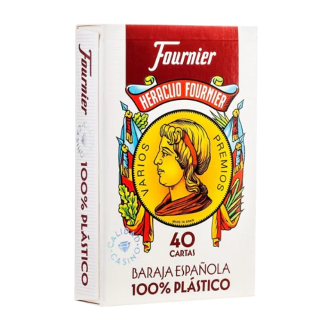 Fournier "2100" 40 naipes 100% Plastico - Rojo