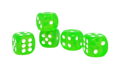 Dados acrílicos 19mm - Verdes - Set x5