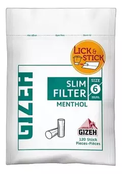 Gizeh Filtros Slim 6mm Menthol x120 u.