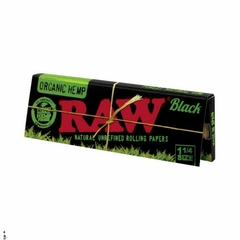 RAW Papel Black Organic Hemp 1 1/4