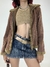 CASACO DE VELUDO MARROM • M - comprar online