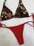 CONJUNTO BIQUINI MARROM E VERMELHO o P - Moda Fucker Brechó