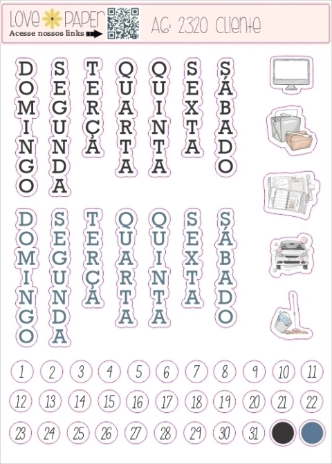 A6 Modelo 2320- Dias da semana e mês