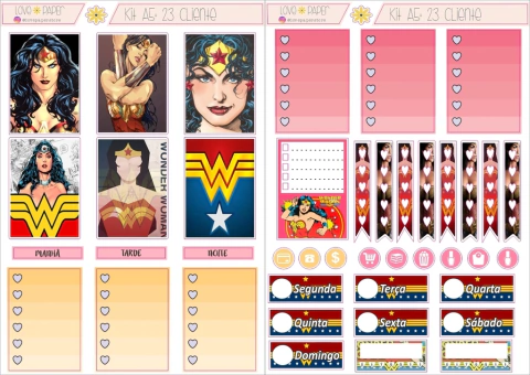 Kit A5 - Modelo 23 - Box Wonder woman