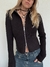 CARDIGAN ZIPPER NEGRO - Melk Studio