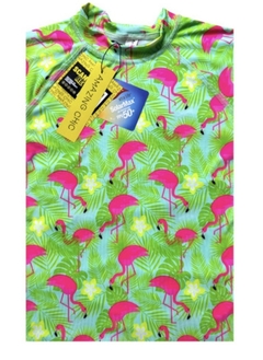 Remera Uv Upf50+ Mangas Cortas Niñas Niños Flamingo - comprar online