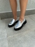 Mocassim Tig couro metalizado prata
