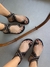 flat Cora couro legítimo camurça chocolate - comprar online