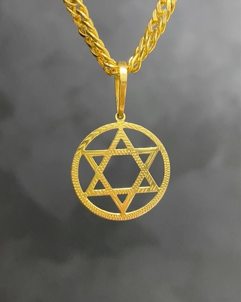 PINGENTE ESTRELA DE DAVI COM ARO - 2,3x2,3cm (MOEDA ANTIGA)