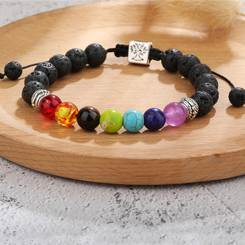Pulsera Hombre Mujer - Pulsera 7 Chakras - Piedras Naturales