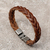 Pulsera Brazalete Cuero Trenzado Marron Con Cierre Metalico - Goods Trade