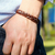 Pulsera Brazalete Cuero Trenzado Marron Con Cierre Metalico - comprar online