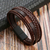 Pulsera Hombre Cuero 5 En 1 Trenzado Cierre Iman - comprar online
