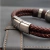 Pulsera Cuero Con Apliques Plateados Cierre Magnetico en internet
