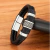 Pulsera Cuero Con Apliques Plateados Cierre Magnetico - tienda online