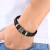 Pulsera Cuero Con Apliques Plateados Cierre Magnetico - comprar online