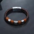 Pulsera Cuero Con Apliques Plateados Cierre Magnetico - tienda online