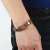 Imagen de Pulsera Cuero Con Apliques Plateados Cierre Magnetico