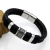 Pulsera Cuero Con Apliques Plateados Cierre Magnetico en internet