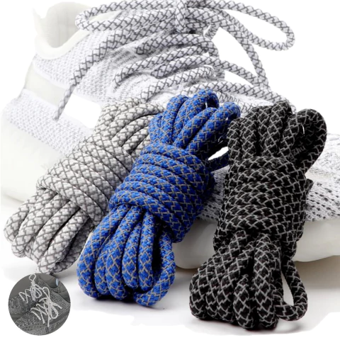 Cordones Redondos Reflectivos Flat Reflex Colores Varios