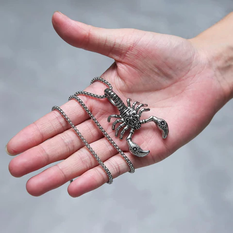 Collar Cadena Dije Escorpión Acero Quirúrgico