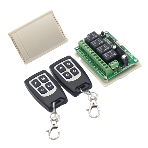 Receptor Inalambrico 4 Canales 2 Controles Remoto Rf 433mhz