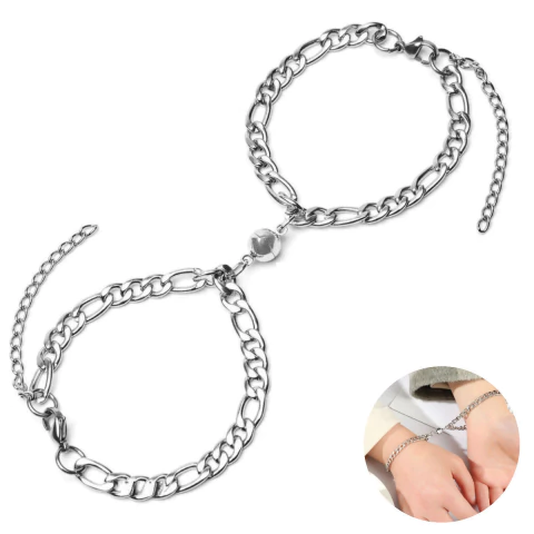 Pulseras Para Parejas Iman Vincular Esfera Acero Quirúrgico