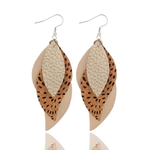 Aretes Boho Con Hojas Para Mujer Ligeros Metálicos en internet