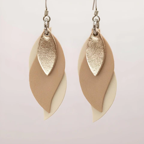 Aretes Boho Con Hojas Para Mujer Ligeros Metálicos en internet