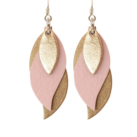 Imagen de Aretes Boho Con Hojas Para Mujer Ligeros Metálicos