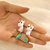 Aritos Mujer Forma Animales Cute X2 Porcelana Hecho A Mano