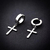 Aros Cubanos Con Cruz A Presion Huggie Hoop Acero Hombre - tienda online