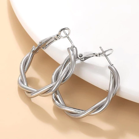 Aritos De Mujer Argollas Nudos Circulares Trenzados - comprar online