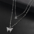 Collar Delicado Mujer Mariposa Doble Acero Strass - Goods Trade