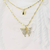 Imagen de Collar Delicado Mujer Mariposa Doble Acero Strass