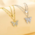 Collar Delicado Mujer Mariposa Doble Acero Strass - tienda online