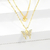 Collar Delicado Mujer Mariposa Doble Acero Strass - tienda online