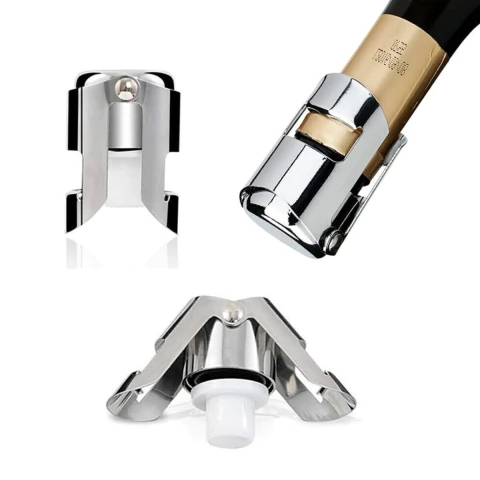Tapón Champán Espumantes Acero Inoxidable Silicona Hermética