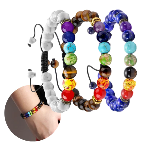 Pulsera Hombre Mujer Pulsera 7 Chakras Piedras Naturales