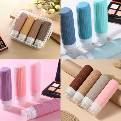 Neceser De Viaje Set De Botellas Contenedores Silicona 90ml - comprar online