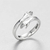 Anillo De Acero Inoxidable Pareja Abrazo Ajustable Plateado en internet