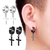 Aros Cubanos Con Cruz A Presion Huggie Hoop Acero Hombre