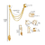 Aros Clip Piercing Pluma De Oreja Pack De 7 Unidades - tienda online