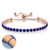 Pulsera De Mujer Elegante Circonias Azul Brillante Ajustable - comprar online