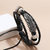 Pulsera Brazalete Cuero Dije Pluma Acero - Goods Trade