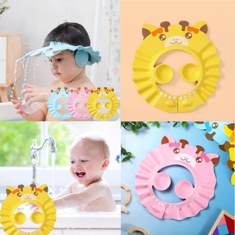 Gorro De Baño Bebés Niños Vicera Orejeras Jirafa Goma Eva