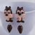 Imagen de Aritos Mujer Forma Animales Cute X2 Porcelana Hecho A Mano