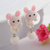 Aritos Mujer Forma Animales Cute X2 Porcelana Hecho A Mano - tienda online