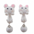 Imagen de Aritos Mujer Forma Animales Cute X2 Porcelana Hecho A Mano